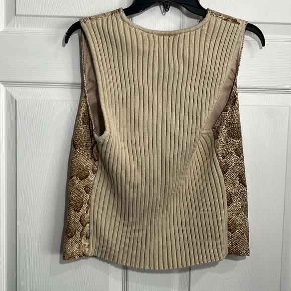 Liz Claiborne Snake Print Ribbed Knit Zip Up Vest - Size Large - Picture 5 of 5